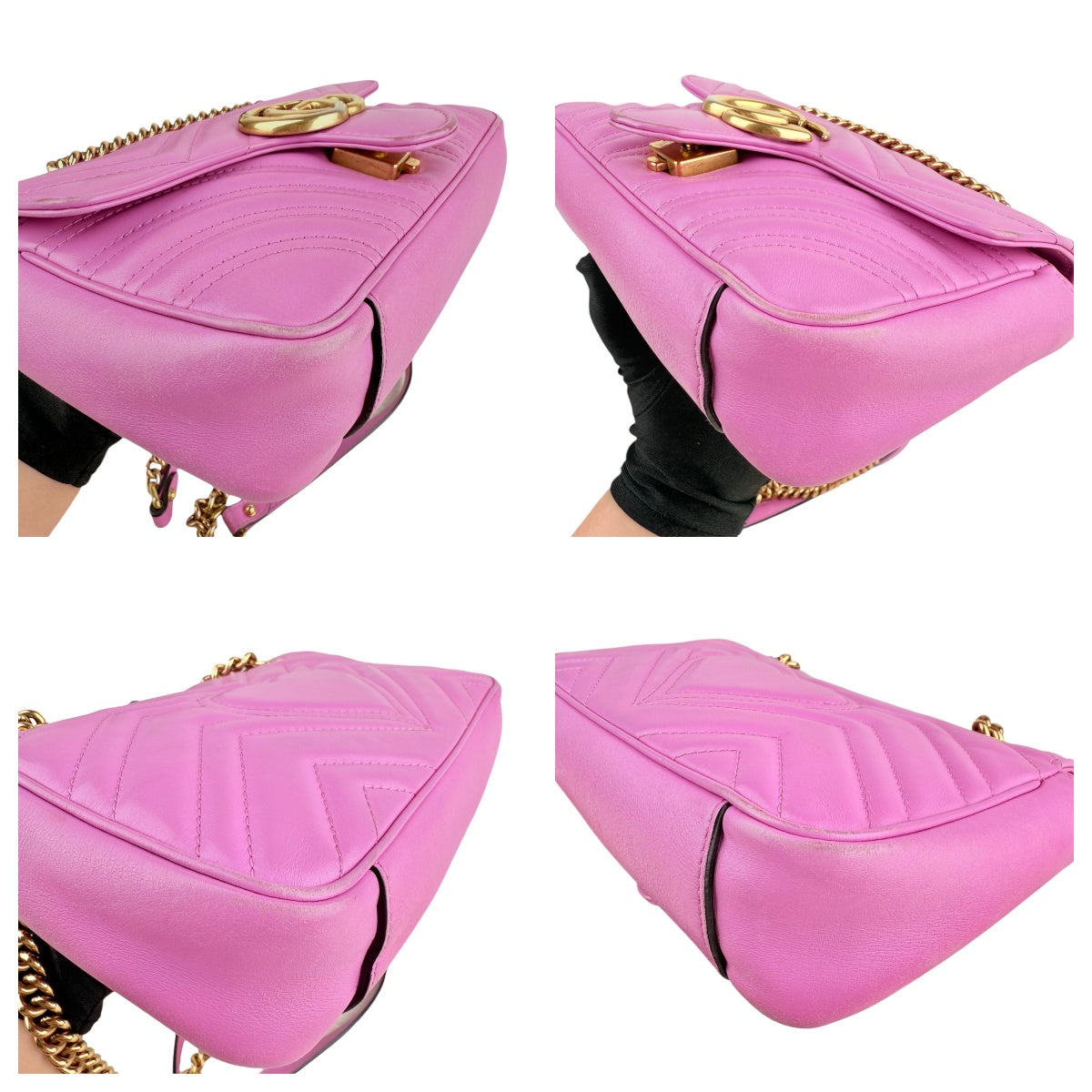 Gucci GG Marmont Medium Quilted Leather Shoulder Bag Pink Gucci GG Marmont Medium Quilted Leather Shoulder Bag Pink