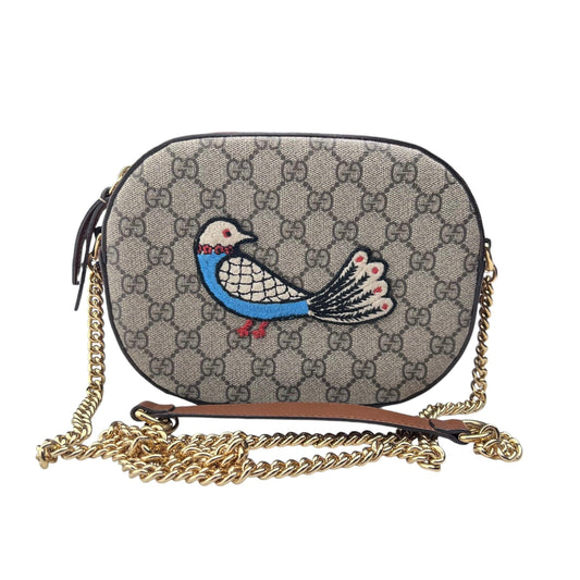 Gucci Beige/Brown GG Supreme Canvas And Leather Limited Edition Crossbody Bag