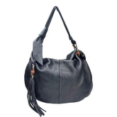 Gucci Miss Bamboo Bucket Black Leather Medium Jungle Hobo