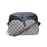 Gucci Bree leather Shoulder Bag GG Plus Women's Beige Navy PVC Leather