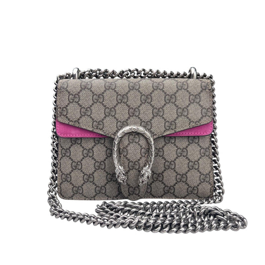 Gucci GG Supreme Monogram Small Dionysus Shoulder Bag Pink