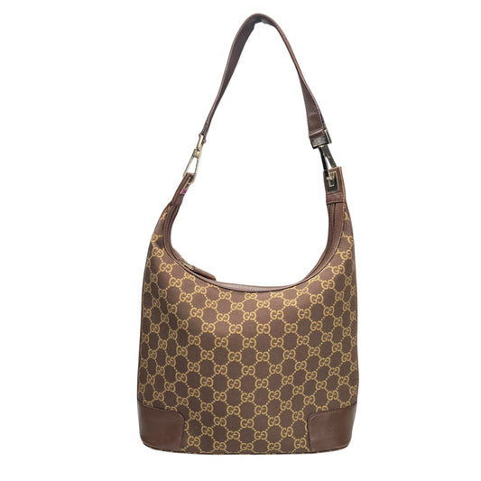 Gucci Brown/Tan GG Canvas and Leather Hobo