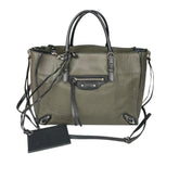 balenciaga-olive-green-leather-mini-papier-a6-zip-around-tote-front