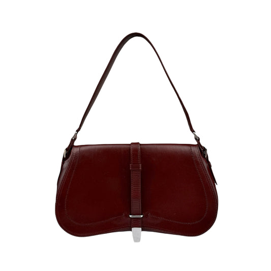 Prada Cognac Leather Flap Shoulder Bag