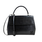Louis Vuitton Cluny Microfiber Interior Shoulder Bag Black Leather