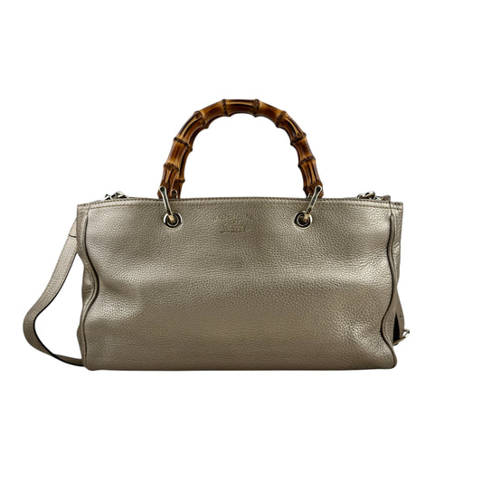 Gucci Preloved Medium Calfskin Bamboo Shopper Satchel