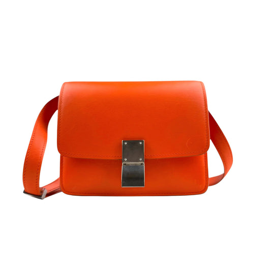 Céline Celine Classic Box Small Leather Shoulder Bag in Orange