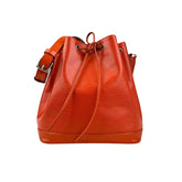 louis-vuitton-paris-lv-noe-epi-orange-leather-womens-drawstring-bucket-bag-front-view
