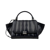 celine-trapeze-black-leather-shoulder-bag-front-view