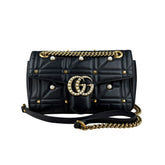 gucci-black-leather-gg-marmont-pearly-shoulder-bag-front-view