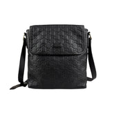 gucci-mens-guccissima-messenger-bag-black-front-view