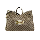 gucci-brown-gg-canvas-horsebit-1955-tote-beige-front-view