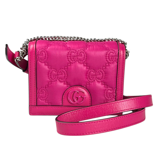 Gucci Women's Pink Quilted GG Mini Messenger Bag