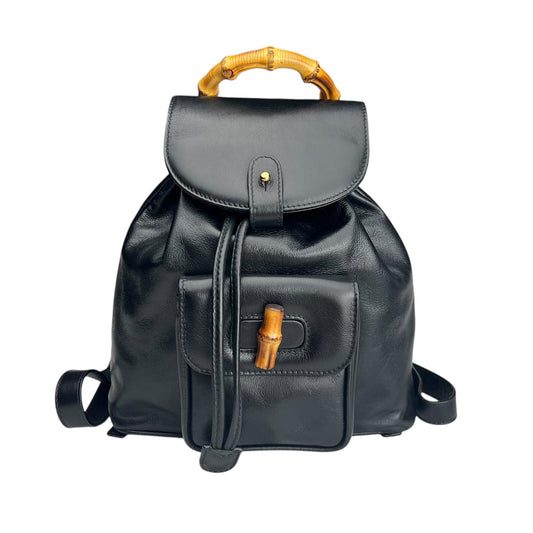 Gucci Bamboo Drawstring Leather Backpack