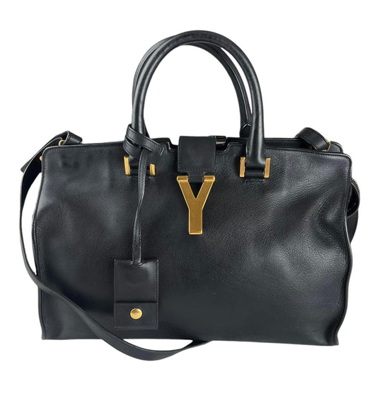 Saint Laurent YSL Black Cabas Chyc Leather Satchel