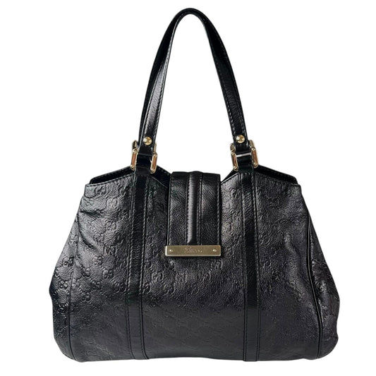 Gucci Charmy Black Monogram leather Tote Bag