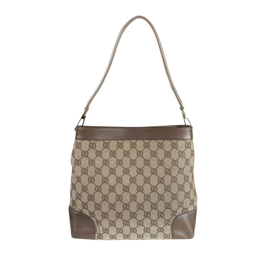 Gucci Shoulder Bag GG Canvas with Leather Trim