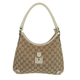 Gucci Beige/White GG Canvas Large Abbey Hobo