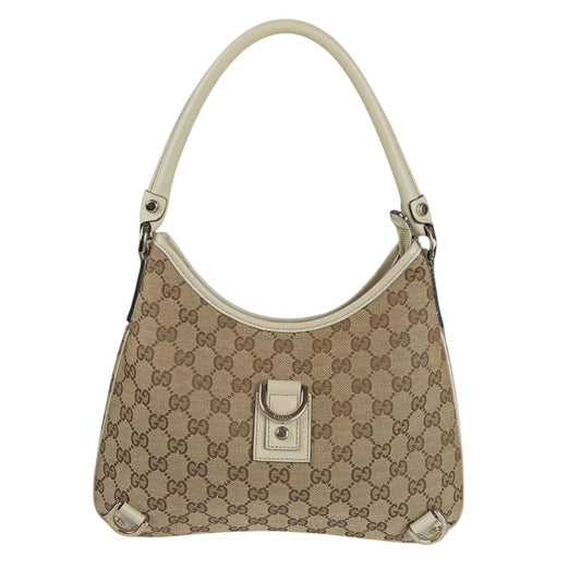 Gucci Beige/White GG Canvas Large Abbey Hobo