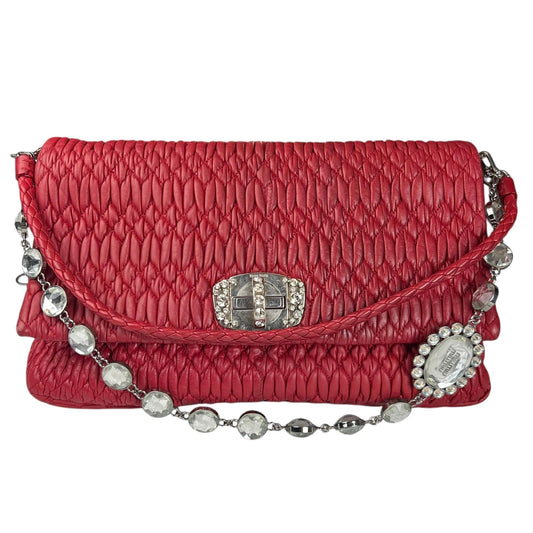 Miu Miu Fuoco Cloquet Quilted Nappa Leather Cristal Shoulder Bag