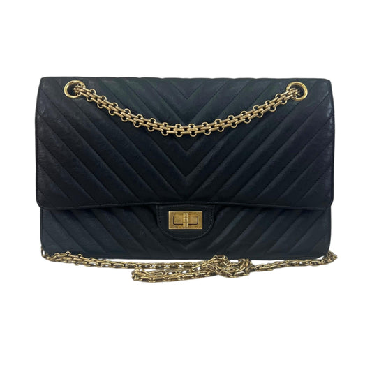 Chanel Classic Timeless 2.55 Bag Black Caviar Leather Gold Hardware