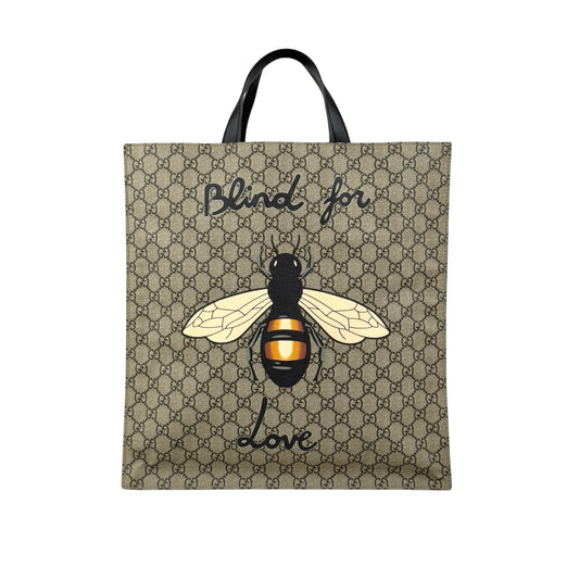 Gucci Handbag Shoulder Bag with Bee Print Brown Black
