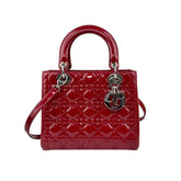 Christian Dior Lady Dior - Medium in Red, Cannage Quilted Patent