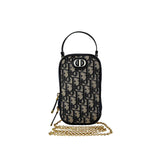Christian Dior Oblique Canvas Montaigne Call in Dior Phone Holder satchel