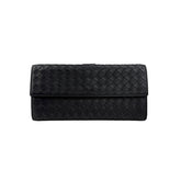 Bottega Veneta Black Intrecciato Woven Nappa Leather Continental Wallet