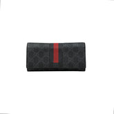 Gucci Black Canvas GG Supreme Web Zip Around Wallet