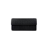 Bottega Veneta Black Intrecciato Woven Nappa Leather Continental Wallet