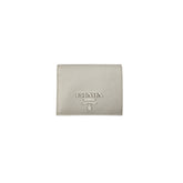 Prada Saffiano Shine Monochrome Bi-Fold Wallet Talco