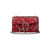 Gucci Beige/Red GG Coated Canvas Supreme and Leather Arabesque Medium Dionysus Bag