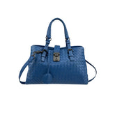 Bottega Veneta Blue Intrecciato Woven Nappa Leather Roma Tote Bag
