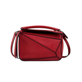 Loewe Raspberry Calfskin Mini Puzzle Bag