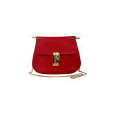 Chloe Red Pebbled Leather Drew Bag