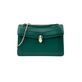 Bulgari Calfskin Serpenti Forever Shoulder Bag Emerald Green