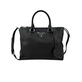 Prada Vitello Daino Leather Galleria Black Handbag