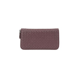 Bottega Veneta Deco Rose Intrecciato Woven Nappa Leather Zip Around Wallet