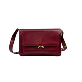 marni trunk medium leather shoulder bag red front