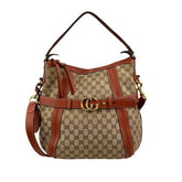Gucci Orange/Beige GG Canvas and Leather GG Running Hobo