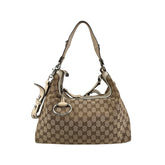 Gucci Beige GG Canvas Medium Horsebit Hobo Bag