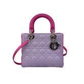 Dior Light Purple/Rose Sorbet Cannage Quilted Lambskin Leather Medium Lady Dior Bag