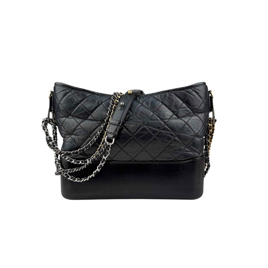 Chanel Black Quilted Leather Gabrielle Medium crossbody bag