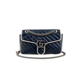 Gucci Navy and white GG Marmont shoulder bag