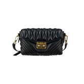 Miu Miu nappa matelassé biker shoulder bag