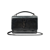 Saint Laurent Silver Metallic Sunset Chain Wallet