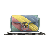 Gucci Multicolor Quilted Leather GG Marmont Matelasse Super Mini Bag