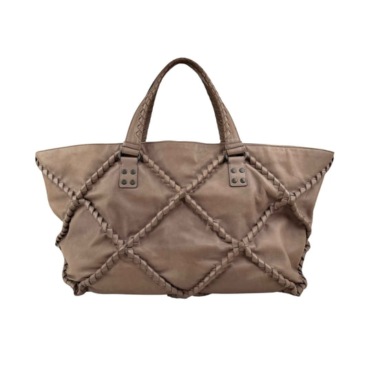 Bottega Veneta Calfskin Intrecciato Diamond Tote Pompei