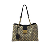 Gucci Beige/Black GG Coated Canvas Supreme Gold Bee Print Small Padlock Shoulder Bag